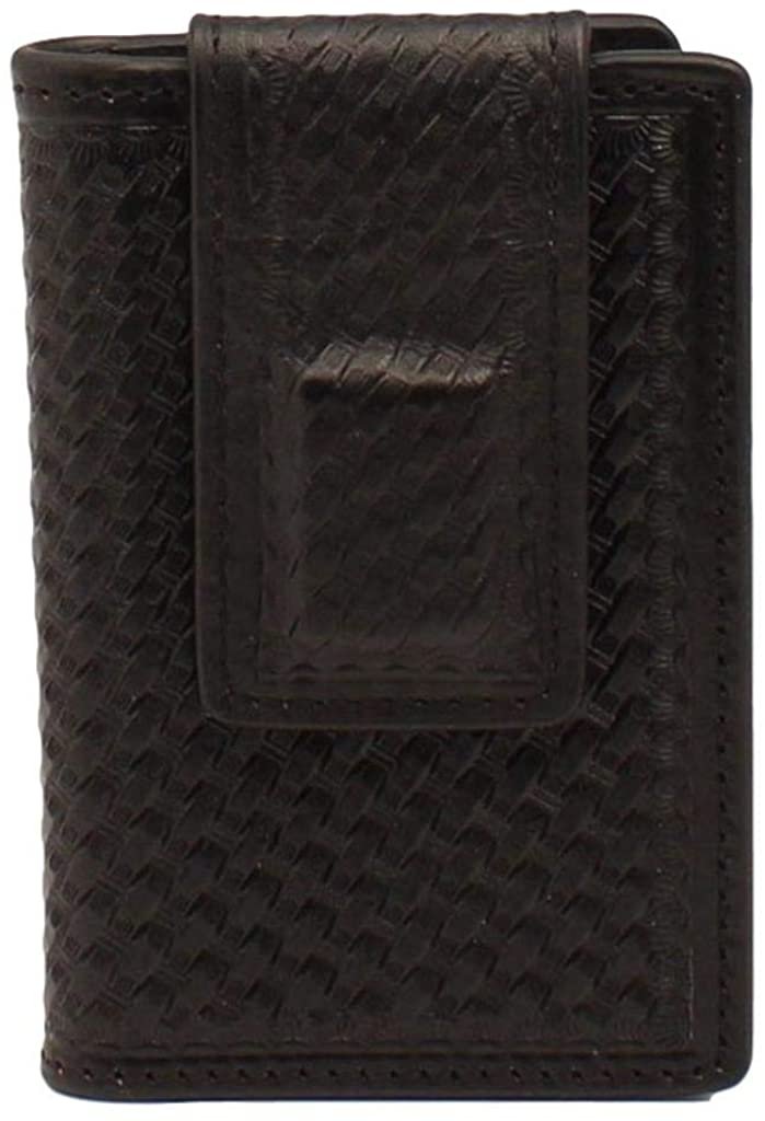 3D Belt DW650 Black Basket Weave Front Pocket & Money Clip Wallet --|-- 17778