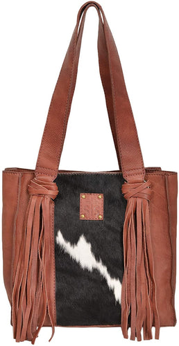STS Ranchwear Women's Country Western Leather Cowhide Delilah Shopper Bag, Brown, One Size --|-- 922