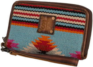 Sts Ranchwear Saltillo Rosa Wallet Light Blue/Orange/Pink One Size --|-- 674